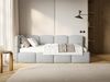 Selsey 'Cloudy' Jugendbett 120 cm, Bettkasten, Chenille, Kopfteil links, Hellgrau Bild 2