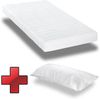 Kaltschaummatratze CloudComfort Premium 90 x 200 cm, Höhe 15 cm, Härtegrad H2/H3 + CloudComfort Viskoelastik Komfort-Schlaf-Kissen 40 x 80 cm Bild 1