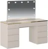Vente-unique - VUKIA Schminktisch Holz, Platte Beige - B 55 cm x H 145,6 cm x L 156,8 cm Bild 3