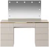 Vente-unique - VUKIA Schminktisch Holz, Platte Beige - B 55 cm x H 145,6 cm x L 156,8 cm Bild 4