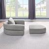 Flieks Relaxsessel Futon, klappbare Schlafcouch mit Kissen, vielseitige Bodenliege, Chenille, Hellgrau Bild 3