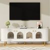 BlingBin TV-Schrank Lowboard (1-St, mit Glastüren goldene Griffe und Beine) fürs Wohnzimmer Bild 2