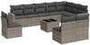 vidaXL 11-tlg. Garten-Sofagarnitur mit Kissen Grau Poly Rattan 3251457 Bild 2