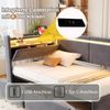Schlafsofa Polsterbett, Samt mit LED & USB-Anschluss, Stauraum, 90x200 cm, Grau, ohne Matratze Bild 5