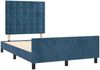 vidaXL Bettgestell mit Kopfteil Samt Dunkelblau 120x200 cm Bild 4