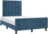 vidaXL Bettgestell mit Kopfteil Samt Dunkelblau 120x200 cm Bild 3