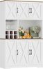 HOMECHO Küchenbuffet Küchenschrank mit Arbeitsplatte Buffetschrank mit 6 Türen Flaschenhalter und Glashalter 180x106x37cm Bild 5