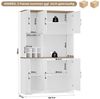 HOMECHO Küchenbuffet Küchenschrank mit Arbeitsplatte Buffetschrank mit 6 Türen Flaschenhalter und Glashalter 180x106x37cm Bild 2