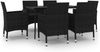 vidaXL 7-tlg. Garten-Essgruppe mit Auflagen Poly Rattan und Glas 3099736 Bild 2