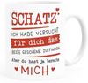 MoonWorks Tasse Kaffee-Tasse Schatz ich habe versucht für dich das beste Geschenk zu finden Geschenkidee Liebe Moonworks®, Keramik Bild 4