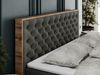 Boxspringbett mit Multipocket-Matratze und Zwei Bettkästen, Doppelbett mit Stauraum - ALBERO 3 - 140 x 200 cm - Dunkelgrau Velours - H4 Bild 4
