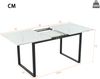 Esstisch ausziehbar B 140/180 x T 80 x H 75 cm, MDF in Marmoroptik, weißes Metallgestell Bild 5