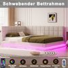 Flieks Polsterbett, Leinen Daybett Tagesbett Schlafsofa 160x200cm mit LED und USB Aufladen Bild 3