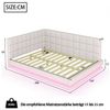 Flieks Polsterbett, Leinen Daybett Tagesbett Schlafsofa 160x200cm mit LED und USB Aufladen Bild 4