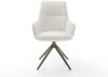 Drehstuhl Zelia-Flex mit Armlehnen Bouclé Soft Beige Kreuzgestell breit Effektfinish Titan 360° drehbar Wippfunktion Taschenfederkern Bild 2
