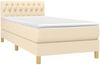vidaXL Boxspringbett mit Matratze Creme 80x200 cm Stoff, Härtegrad: H2 [3140814] Bild 3