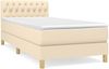vidaXL Boxspringbett mit Matratze Creme 80x200 cm Stoff, Härtegrad: H2 [3140814] Bild 2