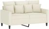 vidaXL 3-tlg. Sofagarnitur mit Kissen Creme Samt 3201738 Bild 3