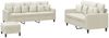 vidaXL 3-tlg. Sofagarnitur mit Kissen Creme Samt 3201738 Bild 2
