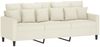 vidaXL 3-tlg. Sofagarnitur mit Kissen Creme Samt 3201738 Bild 4