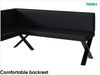 MEBLINI Eckbank für Esszimmer mit ausziehbarem Tisch - Küchenbank - Essecke - Sitzecke Küche - TONI - X-Beine 128x168x87cm Links - Schwarz Kunstleder/M Weiß Matt Bild 5