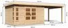 Gartenhaus Kastorf 7 - 364x244 cm plus Anbaudach 3,20m, 28 mm Holz naturbelassen, Karibu Bild 2