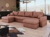 Mirjan24 'Kristofer U' Ecksofa, Cord rosa, 80 x 140 x 304 cm Bild 2
