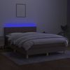 Boxspringbett mit Matratze & LED Stoff Taupe 140x200 cm Bild 4