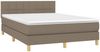 Boxspringbett mit Matratze & LED Stoff Taupe 140x200 cm Bild 3