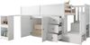 Kinderhochbett aus MDF mit Schreibtisch & Stauraum, 90x200 cm, Weiß, ohne Matratze Bild 5
