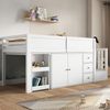 Kinderhochbett aus MDF mit Schreibtisch & Stauraum, 90x200 cm, Weiß, ohne Matratze Bild 2
