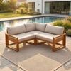 STEELSØN 'Mizaru' Premium Gartenlounge, Gartenmöbel Set, taupe, Akazienholz, wetterfest und UV-beständig, Outdoor Ecksofa mit 2 Sitzen Bild 2