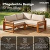 STEELSØN 'Mizaru' Premium Gartenlounge, Gartenmöbel Set, taupe, Akazienholz, wetterfest und UV-beständig, Outdoor Ecksofa mit 2 Sitzen Bild 4