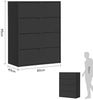mokebo Sideboard Die Stilvolle (mit 4 Schubladen), Nachttisch, Highboard, Anrichte oder Kommode in Schwarz Bild 4