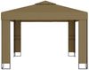 Gartenpavillon, Pavillon mit Doppeldach & LED-Lichterkette 3x3x2,7 m Taupe Bild 4
