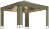 Gartenpavillon, Pavillon mit Doppeldach & LED-Lichterkette 3x3x2,7 m Taupe Bild 2