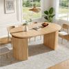 Flieks Esstisch ovaler Küchentisch mit ausziehbarer Tischplatten in Holzoptik (Länge 120-160/T80/H76 cm, 1-St, 1 Tisch), erweiterbarer Esszimmertisch mit versteckter Stauraum Bürotisch Natur Bild 2