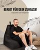 PATCH HOME Lounge Sessel Sitzsack– XL – Schwarz, bequemer Sitzsack aus Luxus-Polyester-Gewebe, bereits befüllt Bild 2