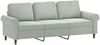 vidaXL 3-tlg. Sofagarnitur mit Kissen Hellgrau Samt 3202280 Bild 4