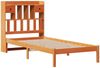 vidaXL Massivholzbett mit Regal ohne Matratze Wachsbraun 75x190 cm 3321636 Bild 3