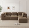 Modulares Ecksofa in Braun – Cordbezug, 69cm×297cm×177cm, breite Armlehnen und rutschfester Standfuß Bild 3
