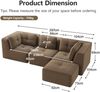 Modulares Ecksofa in Braun – Cordbezug, 69cm×297cm×177cm, breite Armlehnen und rutschfester Standfuß Bild 4