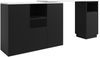 360° drehbarer Bartisch 210/140x30x100,9 cm, L-Form, schwarz, Marmorplatte & offener Stauraum Bild 5
