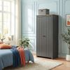 Kleiderschrank Trorjam 175x80x52 cm Grau/Eicheoptik [en. casa] Bild 3