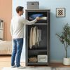 Kleiderschrank Trorjam 175x80x52 cm Grau/Eicheoptik [en. casa] Bild 2