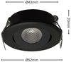 LED Mini Spot Einbaustrahler Unterbauspot Einbauspot Mini Leuchte 1.5w mit Trafo in schwarz Rund Ø 52 mm 4200K Neutralweiß Bild 2
