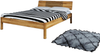Bett Bento 6 Sonderlänge 200x190 Wildeiche massiv Holzkopfteil und Holzbeine Bild 1