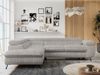Mks Möbel 'Peter L-form' Ecksofa mit Bettfunktion, Bettkasten & einstellbaren Kopfstützen, Hellgrau, Cord, mit Topper, links Bild 4