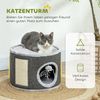 PawHut Kratztonne 30 cm hoch, mit Höhle, aus Sisal, (Katzentonne, 1-tlg, Katzenbaum), für Katze bis 5 kg, Dunkelgrau Bild 4