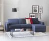Dmora Schlafsofa mit Halbinsel Allegria, drehbares Sofa zum Öffnen, umkehrbare Aufbewahrungshalbinsel, schmale Armlehnen, 100 % Made in Italy, 260 x 95 x 90 cm, Blau Bild 2